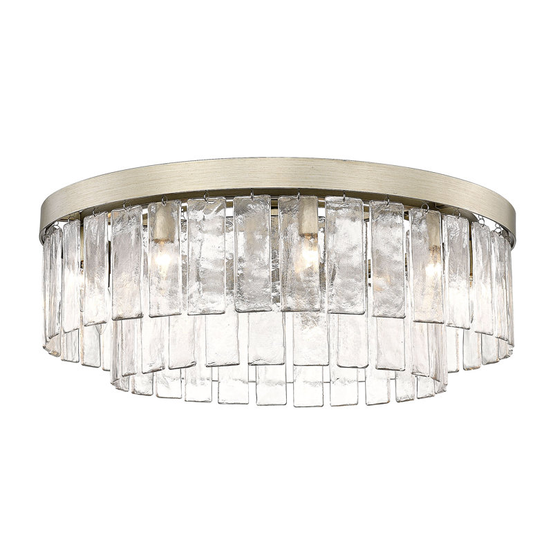 Plafonnier encastré en verre Lynsee, Or blanc