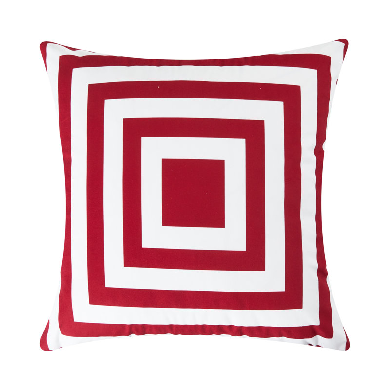 Housse de coussin Lendsey, Bourgogne / blanc