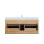 Meuble-lavabo mural 48 po au fini chêne avec armoire en bois massif et comptoir une pièce en acrylique-362338151-362338152