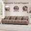 Rosman Oversized Chenille 4-Seater Sofa with Lumbar Pillows, Deep Cushioned Seats, Curved Arms, and Easy Modular Assembly-133650878