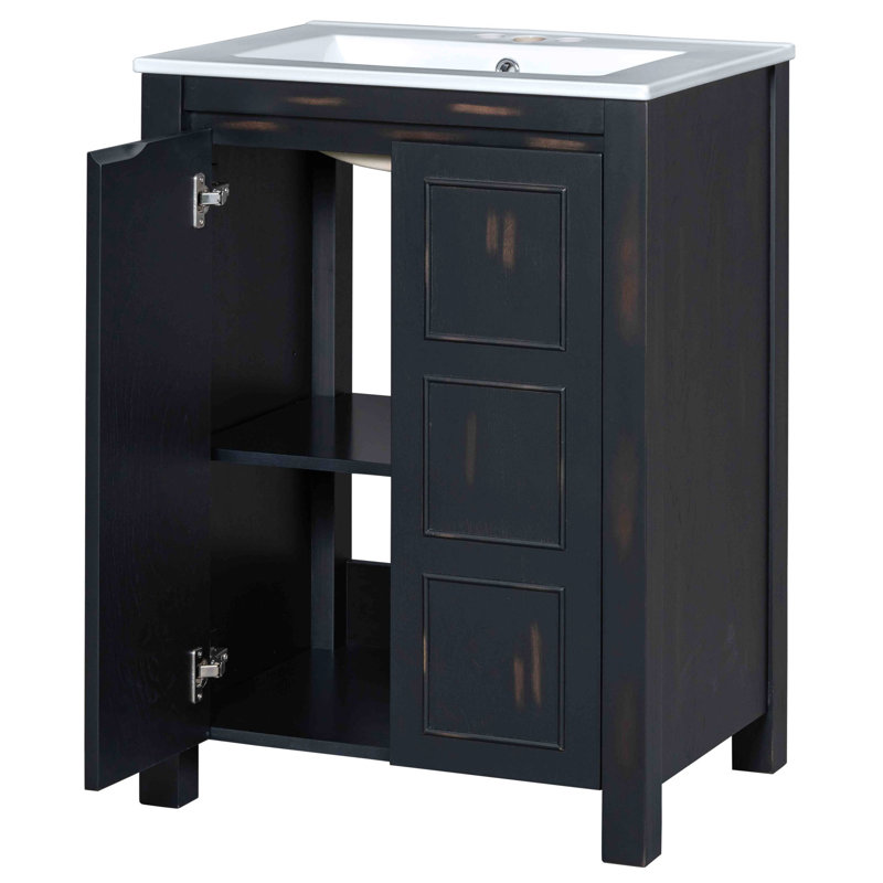 Ensemble de meuble-lavabo 48 po avec lavabos doubles et tablette de rangement