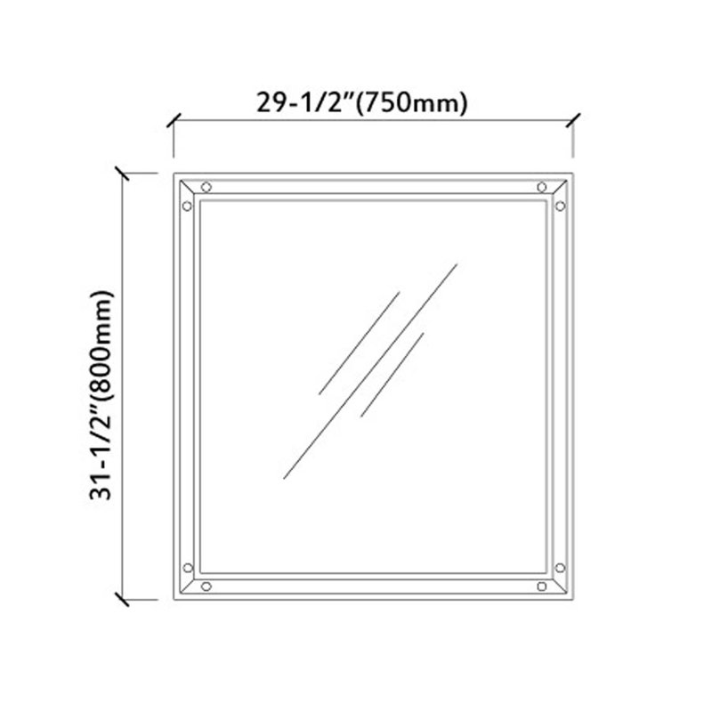 Miroir de salle de bain contemporain moderne & Anavilhanas, H 31 po x l 30 po, Blanc