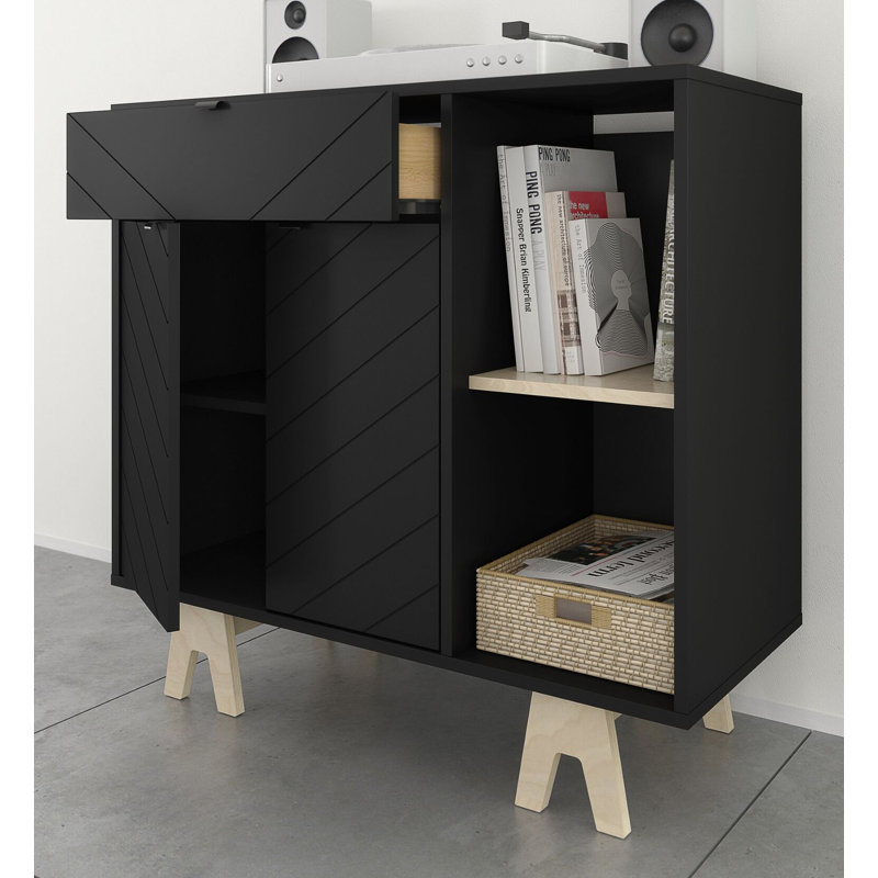 Dalas 35.75'' Sideboard, Black/Birch