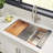 Ruvati Workstation Sink Replacement Colander Stainless Steel with Wooden Handles-10730745