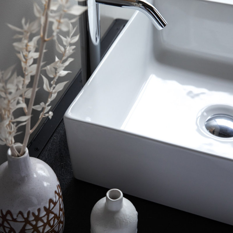 Tikamoon Lada 16.14'' Ceramic Rectangular Bathroom Sink
