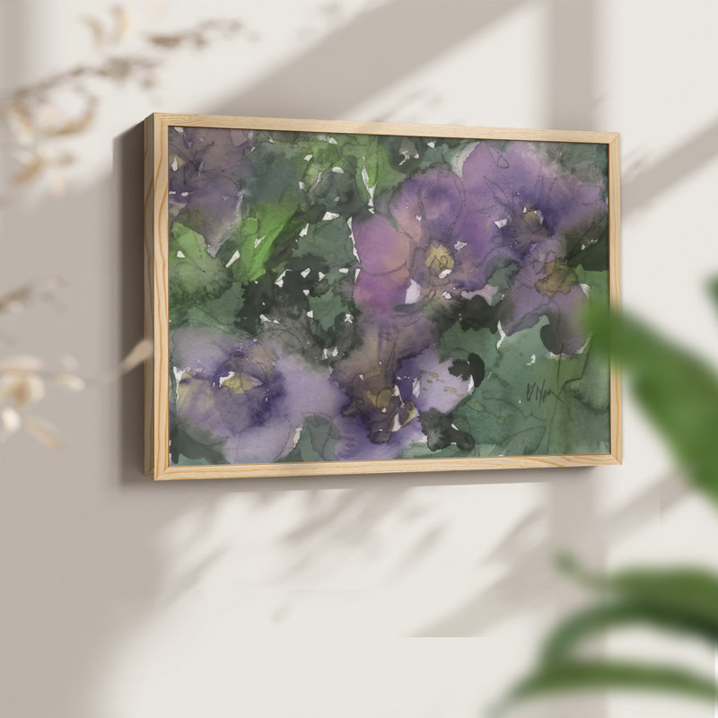 Langage des violettes I - reproduction encadrée, Naturel, H 22 po x l 28 po