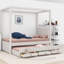 Upholstery Canopy Platform Bed With Trundle-1686800387