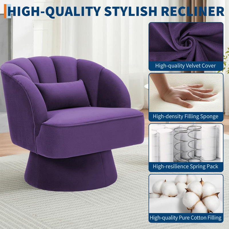 Fauteuil demi-tonneau pivotant Modern
