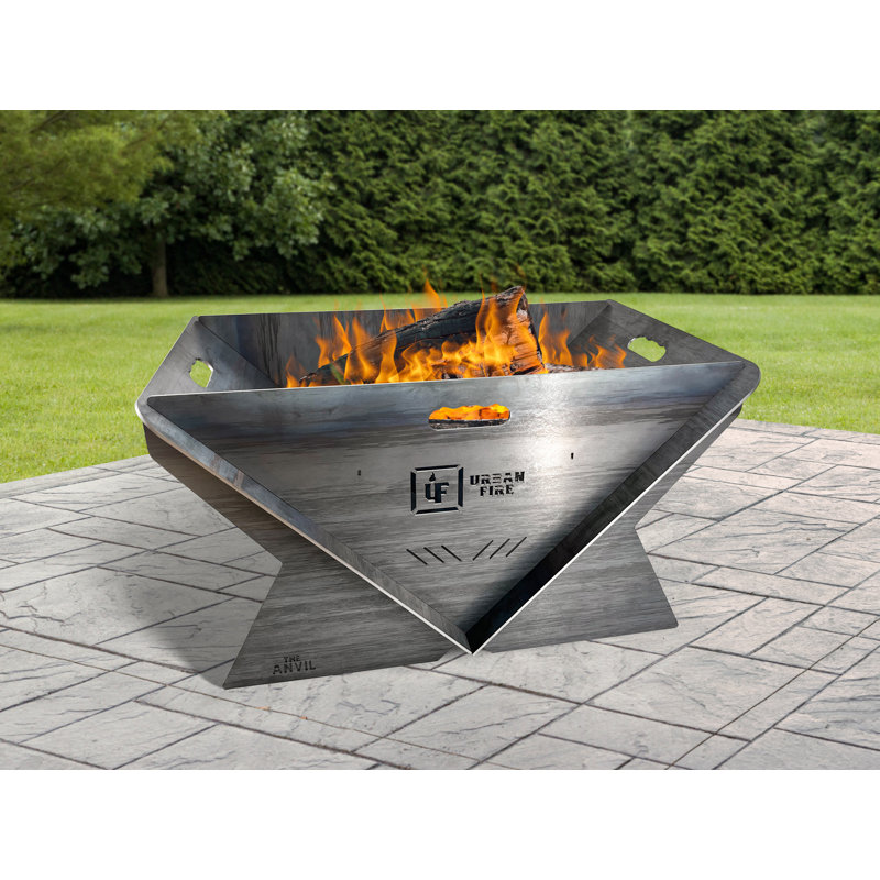 The Anvil Collapsible Fire Pit Rectangle Steel Wood Burning Smokeless Fire Pit, Graphite Edition