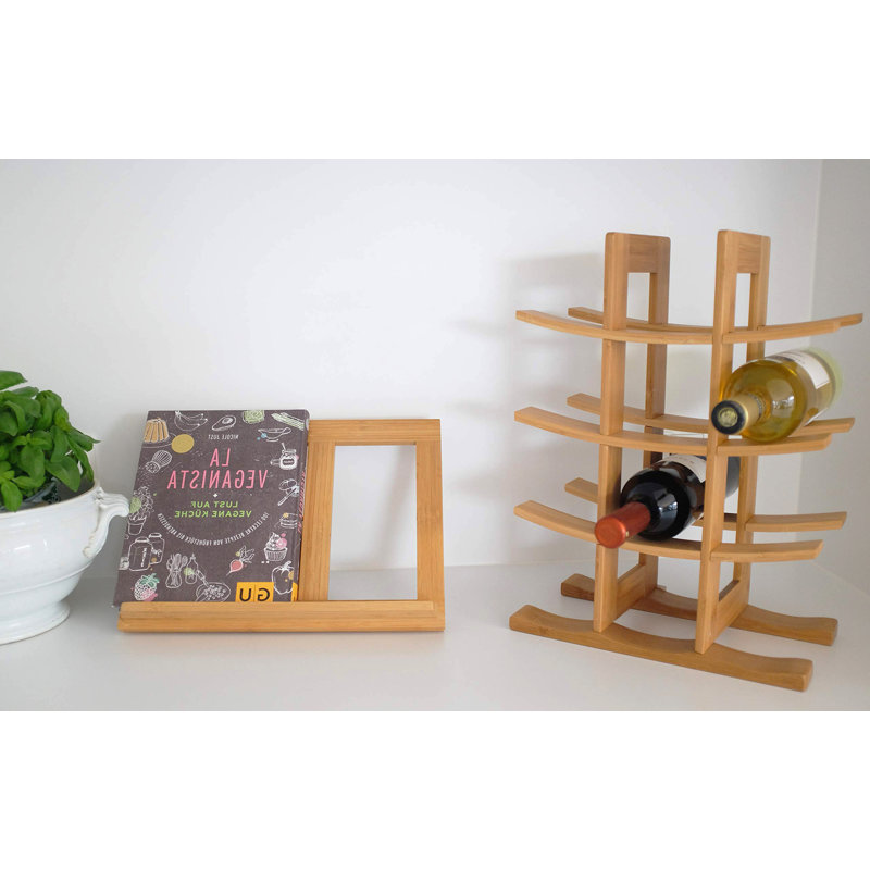 Arva 12 Bottle Solid Wood Tabletop Wine Bottle Rack in Natural Brown