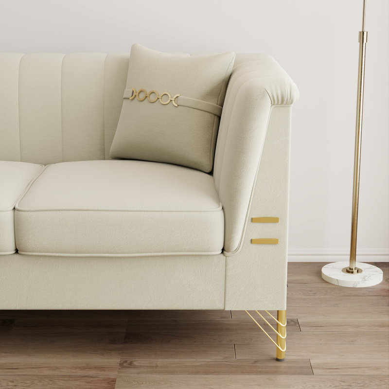 Canapé 83,46 po Mid-Century, Beige