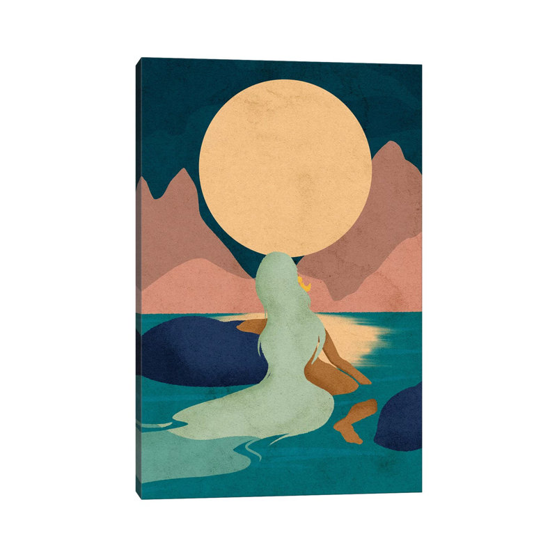 Aquarius Moon par Reyna Noriega - reproduction imprimée, Toile tendue, H 18 po x l 12 po x 1,5 po, Pas de tapis