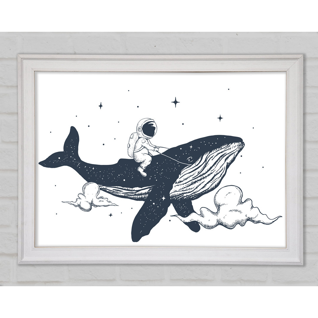 Gerahmtes Leinwandbild Astronaught On A Whale