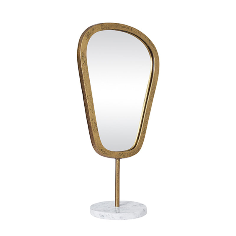 Micah Metal, Marble Novelty Mirror, 24" x 12"