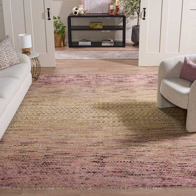 Tapis géométrique en laine / coton noué à la main Breale, Rectangle 8 pi x 10 pi