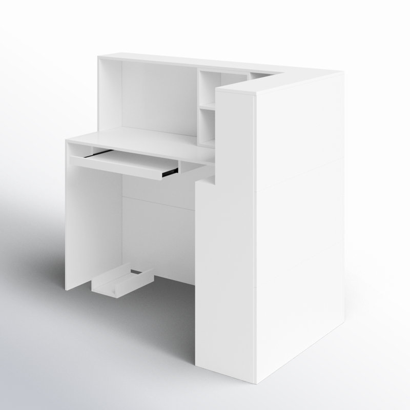 L-Shaped Solid + Manufactured Wood Reception Desk