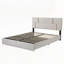 Grand lit plateforme tapissier avec rangement hydraulique, sans sommier tapissier, beige-1337937681