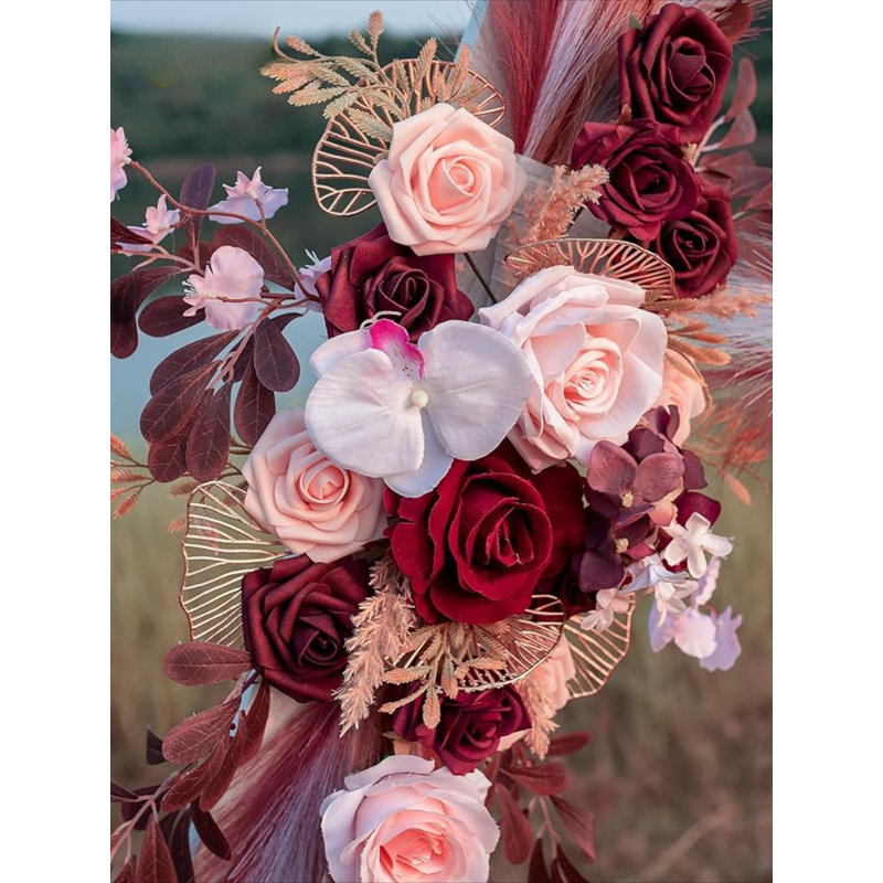 Fleurs de voûte de mariage, fleurs artificielles pour la décoration, grand feston de fleurs pour décoration florale de mariage Boho Styles - paquet de 2