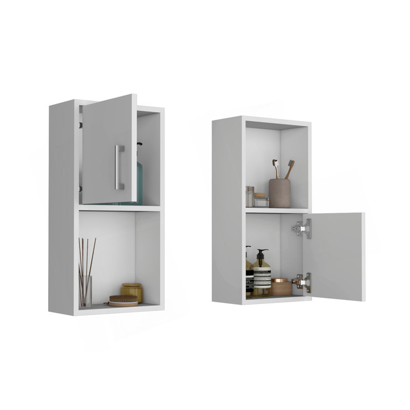 Armoire à pharmacie murale avec rangement ouvert et fermé 2 pièces Oba