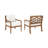 Breger Wood Patio Club Chair With White Cushion In Natural (Set Of 4)-33542195