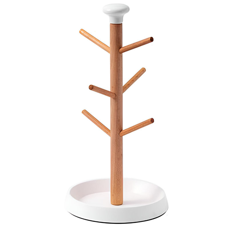 Porte-gobelet en bois massif | Artisanat de rangement Creative Cup | Support de rangement pour tasse à thé et à café inversée | Bureau expert en rangement de bureau
