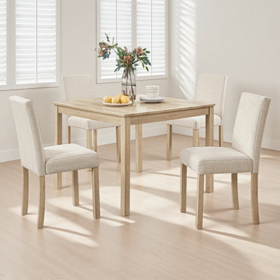 5-Piece Dining Table Set with 4 Chairs, Dining Table Set for 4 with Chairs, Wooden Dining Table Set for Kitchen, Dining Room