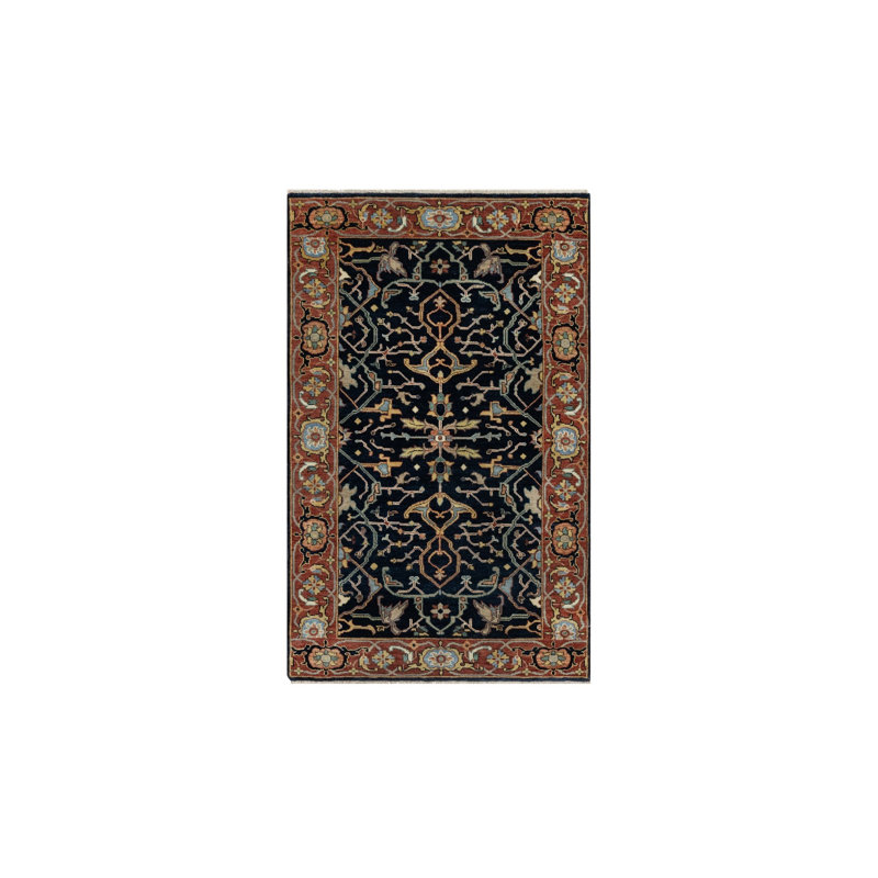 Tapis noué à la main 3 pi 1 po x 5 pi 2 po Heris