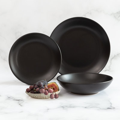 12 Piece Stoneware Dinnerware Set - Service for 4