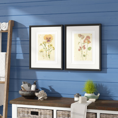 " Pressed Pansy " 2 - Pieces Painting Print