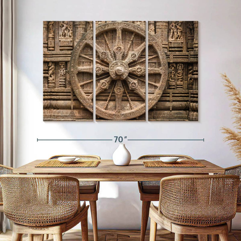 Senne rétro en bois sculpté, H 42 po x l 65 po