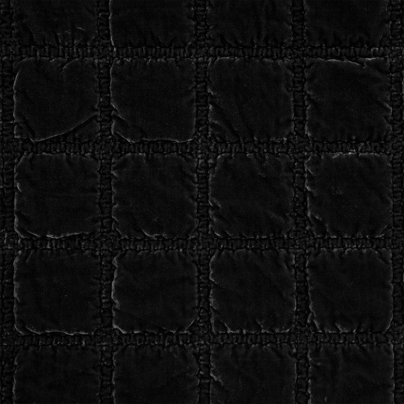 Jeté en velours de soie synthétique Stella, Noir, noir, noir, noir