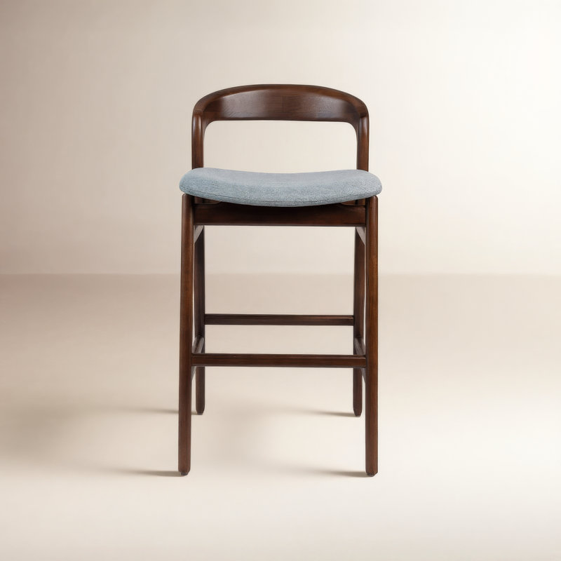 Modern Brazilian Velma Counter Stool, Medley Ivory Performance Basketweave, Bar Stool (29.25” Seat Height)