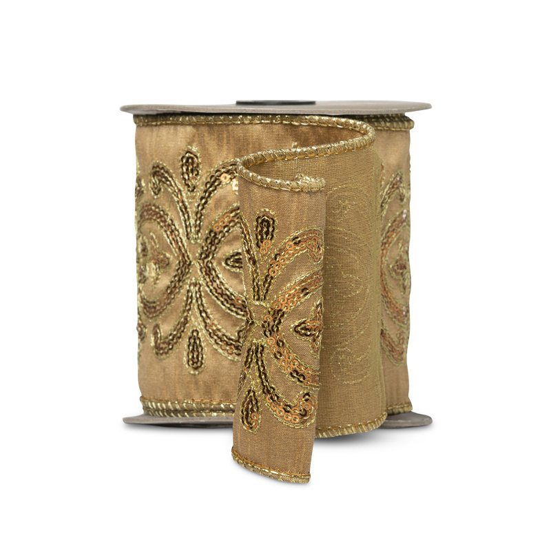 Sequin Pattern Gilded Bronze Ribbon