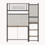 Lit mezzanine simple avec des escaliers allongés et allongés pour une barrière de sécurité complète