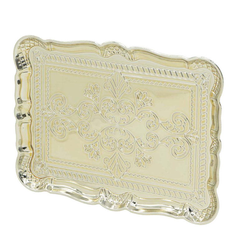 Ensemble de 6 assiettes de présentation en plastique, 11,8 po x 9,1 po, Doré