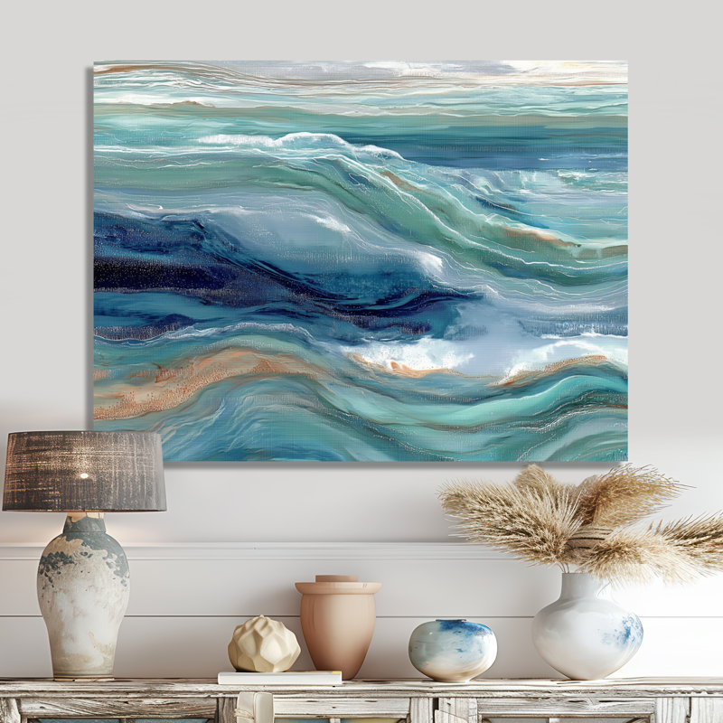 «Green River», art mural vert, impression sur toile, Toile tendue, Ne s’applique pas, H 24 po x l 32 po