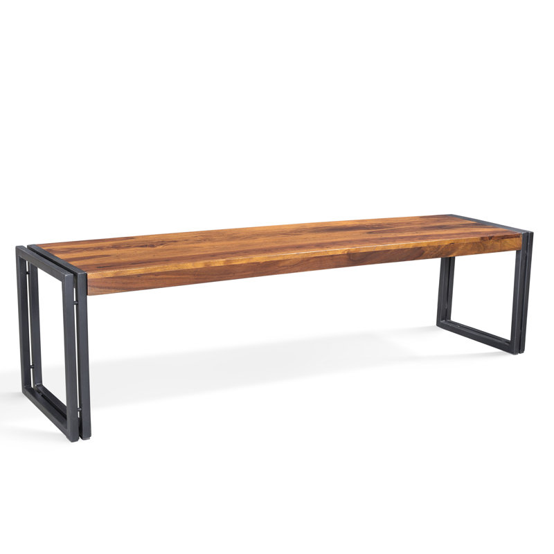 Banc en bois Leah, Bois de sheesham, H 17,5 po x l 50 po x p 15,75 po