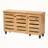 Kairo Oak Finish 6-Shelves With Slatted Two-Door Shoe Cabinet, 26.1" H X 44.25" W X 12.94" D