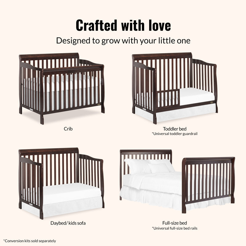 Lit de bébé convertible 5-en-1 Ashton, Espresso
