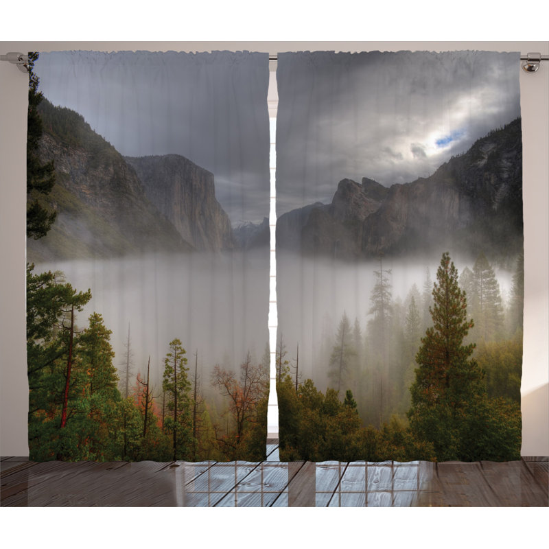 Yosemite Semi-Sheer Rod Pocket Curtain Panels, 54" x 63"