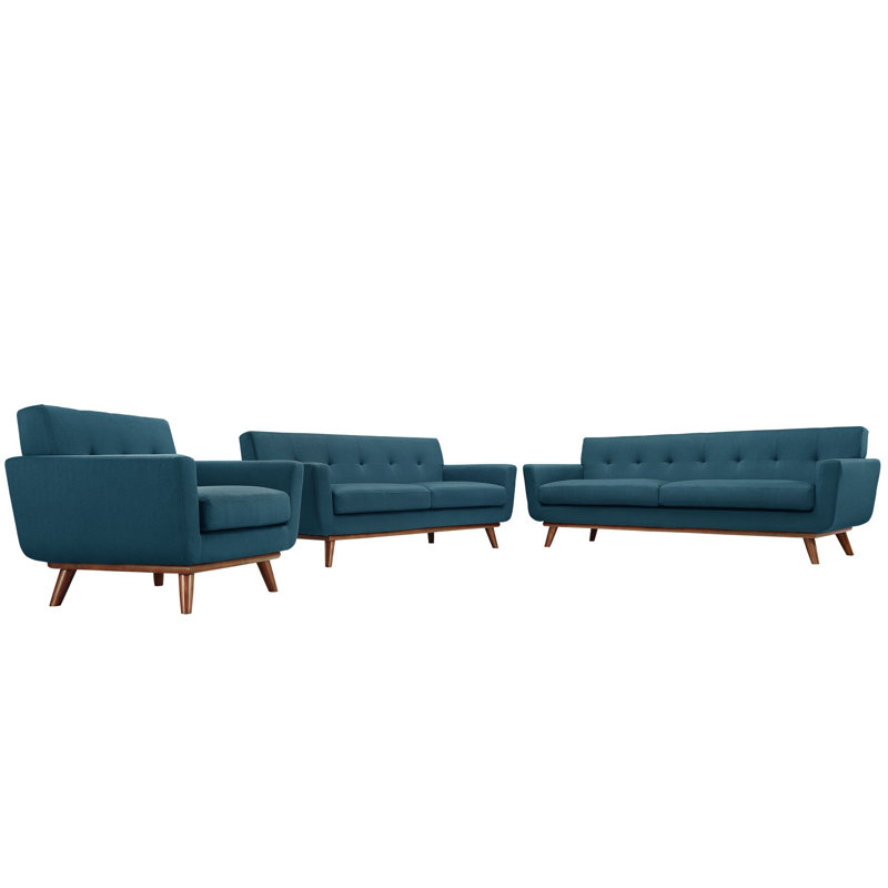 Causeuse et fauteuil Modway Engage, Azure