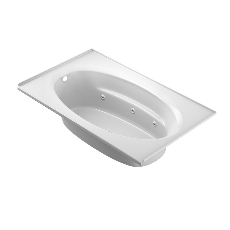 Signature® 72" x 42" Drop In Bathtub, White, Left, Yes