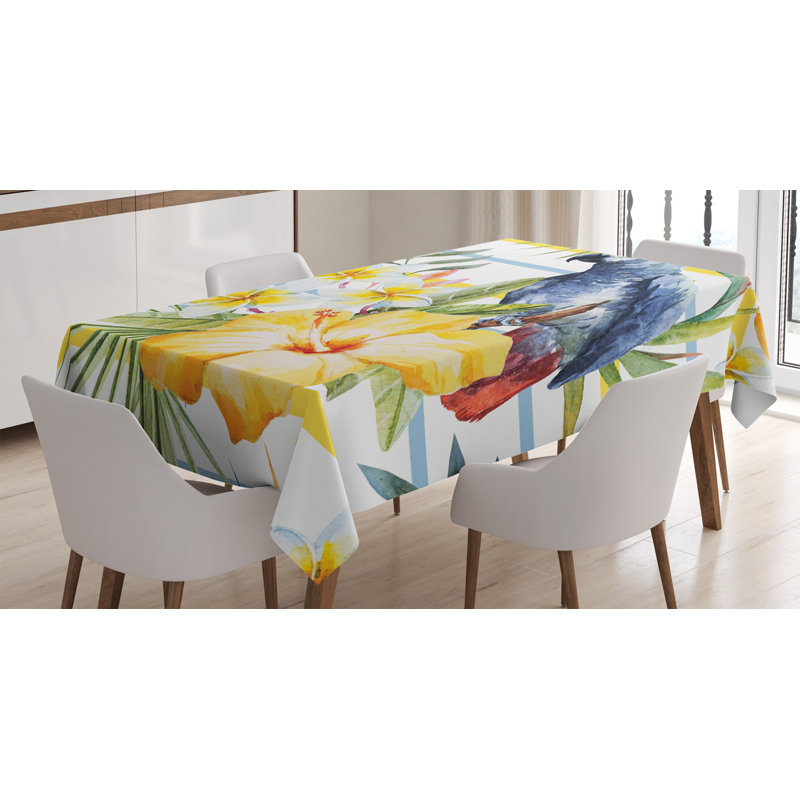 Parrot Dining Room Kitchen Tablecloth, 84" L x 60" W