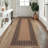 Modern Easy Jute Rug Machine Washable Geometric Bordered Indoor Outdoor Carpet with Non-Slip Backing, Non-Shedding Floor Cover for Backyard, Bedroom, Patio