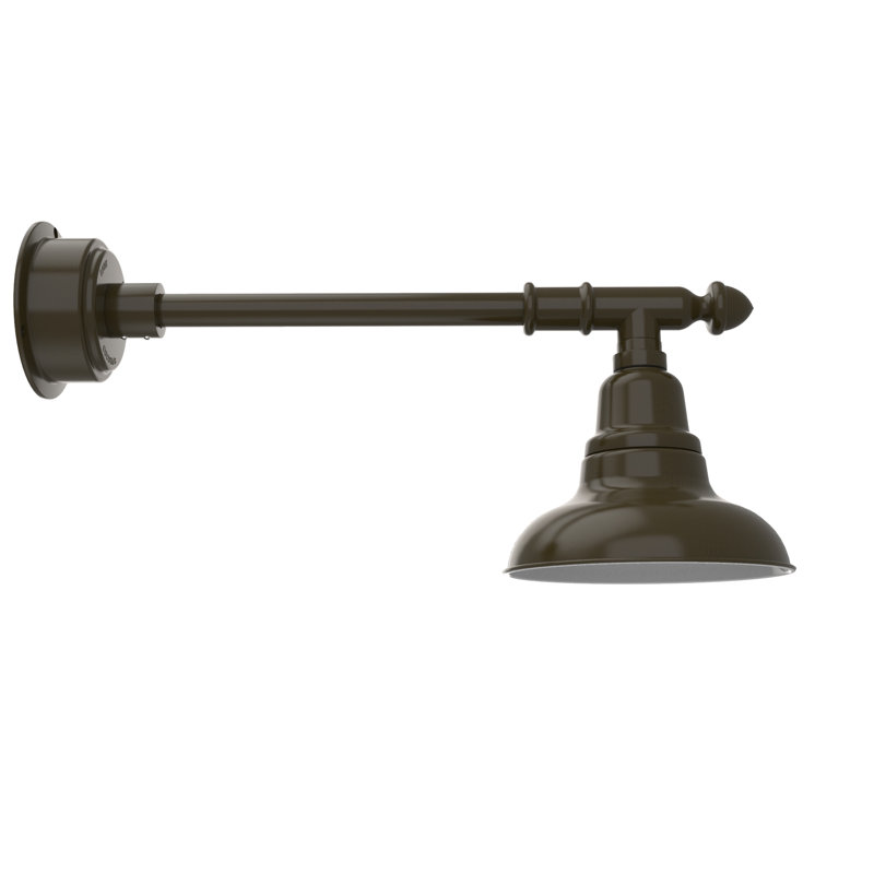 Luminaire de grange d’extérieur à del Idella, Bronze acajou, H 9 po x l 8 po x P 25 po