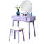 Meuble-lavabo contemporain en bois mauve - tiroir coulissant en métal pour un fonctionnement en douceur, tabouret de 16,08 po de diamètre, corps de tabouret moderne idéal pour la maison, miroir de 19,7 po de diamètre x H 17,52 po pour ajouter de l'élégance à la pièce