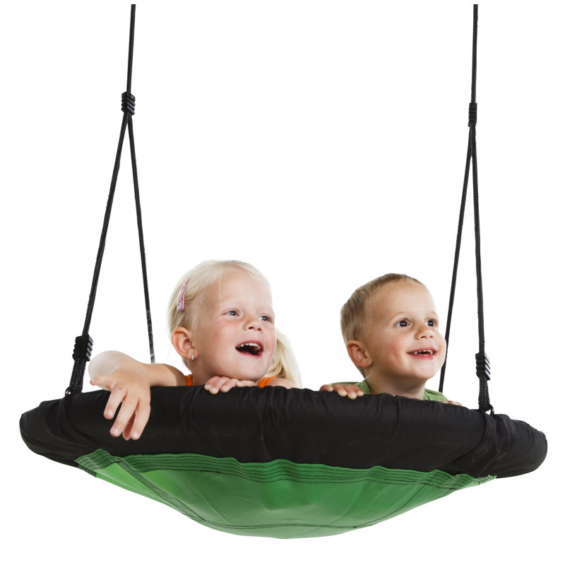 AXI Nest Plastic Web / Saucer Swing Swing Seat with Mounting Hangers and Chains, Green