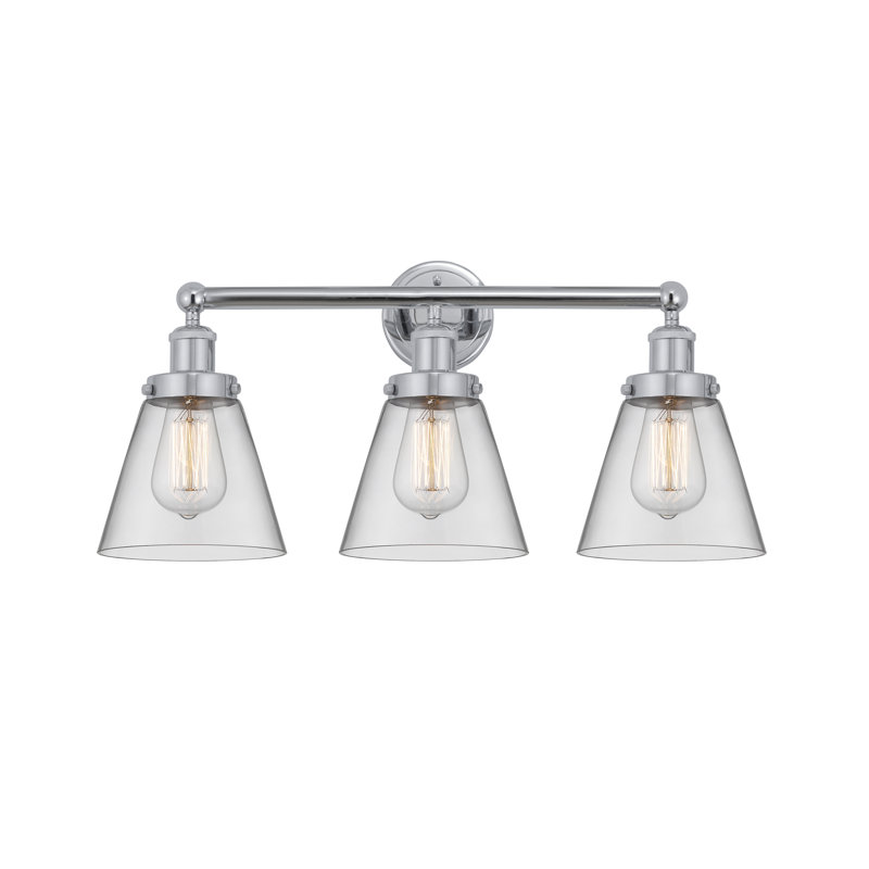 Éclairage de meuble-lavabo à 3 lumières à intensité variable Annamary, Transparent, Chrome poli