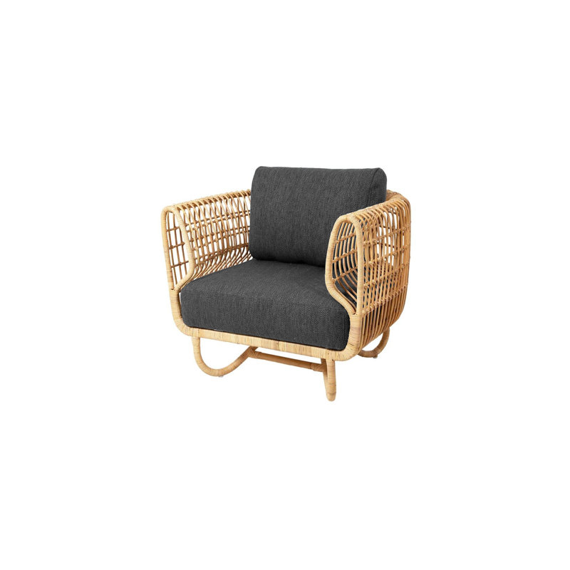 Nest 35.43" Wide Armchair, Black Cane-line Natté