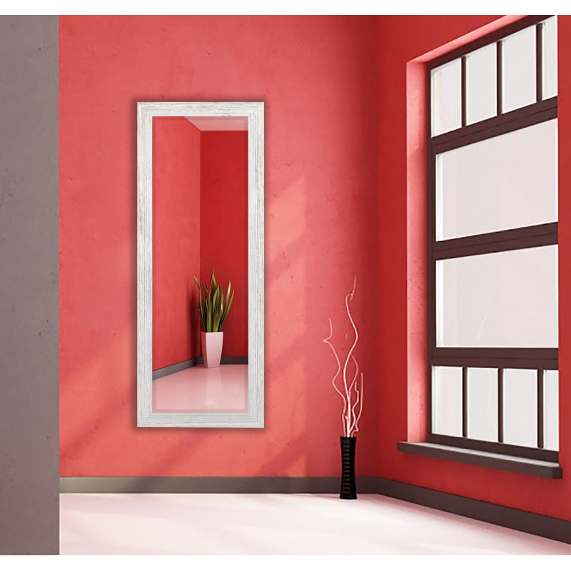 Carlea Wood Flat Mirror, County White, 59" H x 20" W